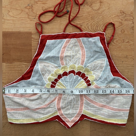 NWOT Free People Lotus Appliqué halter top crop top size M - Picture 11 of 11